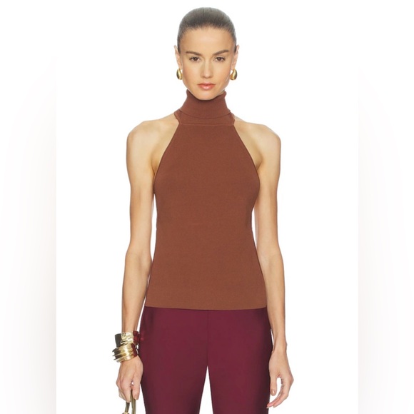 CULT GAIA Wake Open Back Halter Top - Saddle
